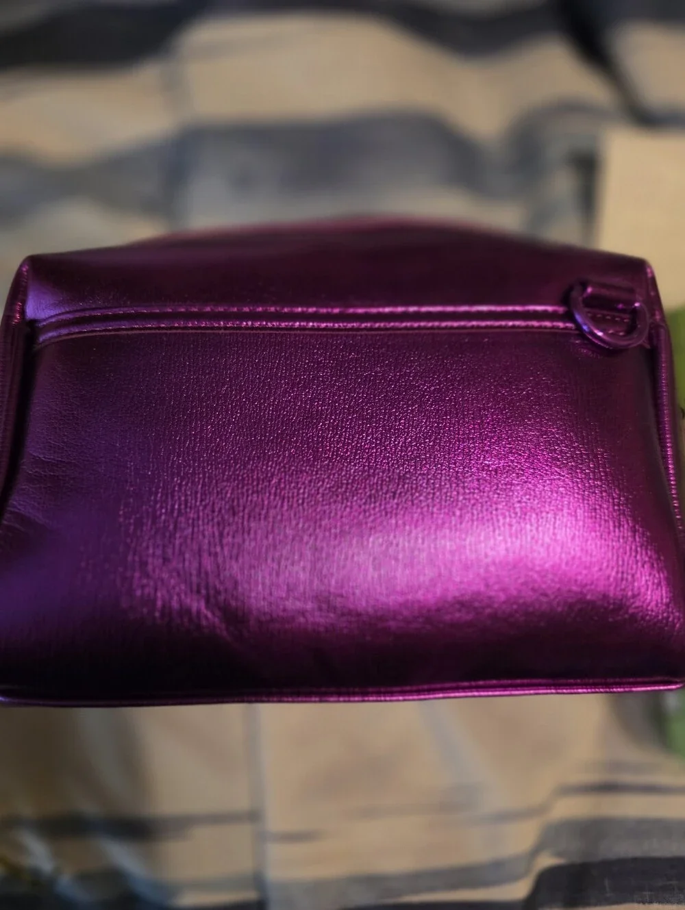 Jeffrey Star Cosmetics Metallic Purple Star-Emblem Cosmetic Bag